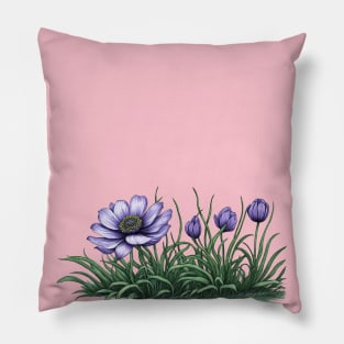 Anemone Flowers Pillow