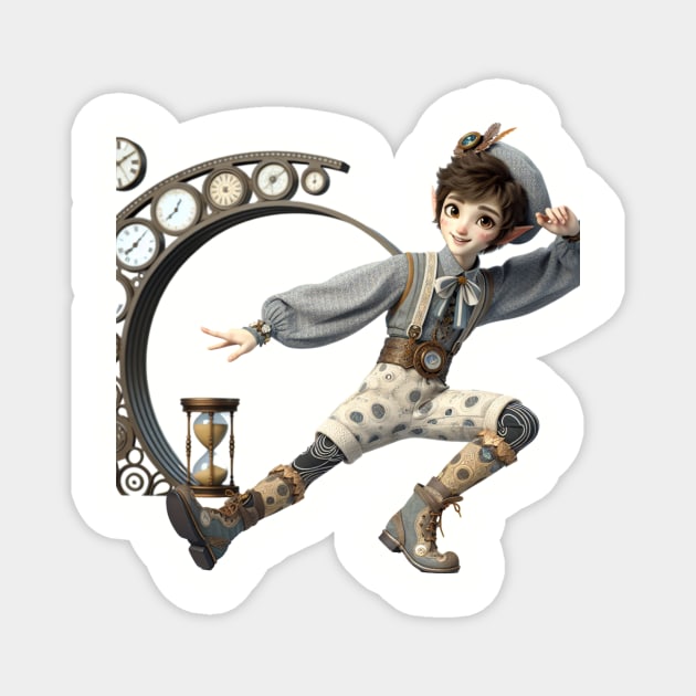Time Traveler Elf Magnet by Jo Palmer