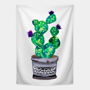 Purple Blossoms Cactus Tapestry