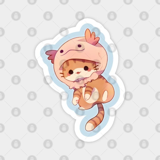 Axolotl Kitty Magnet by Cremechii