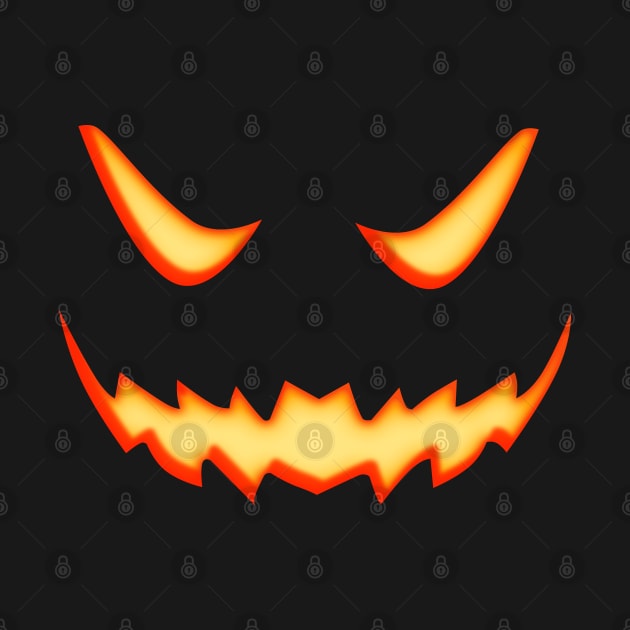 Halloween Trick Or Treat Scary Glowing Jack O Lantern Face by Gothic Rose Designs