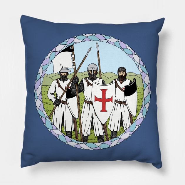 Knights Templar Pillow by AzureLionProductions