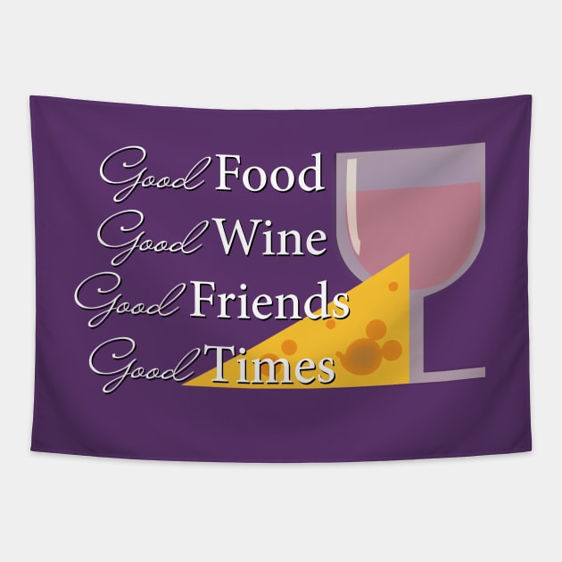 Food & Wine Fest Tapestry by WereAllMadBoutique