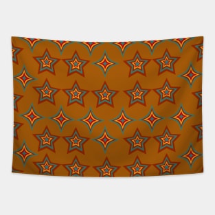 Groovy Stars and Diamonds 80s Geometric Pattern Tapestry