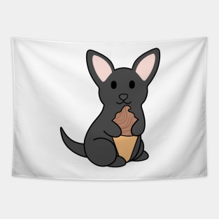 Black Chihuahua Ice Cream Chocolate Tapestry