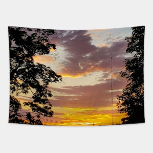 Golden Lavender Sunset Tapestry