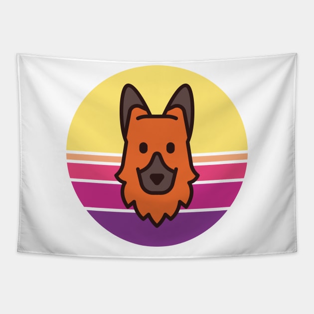 Sunset Walk with my German Shepherd Tapestry by PosterpartyCo