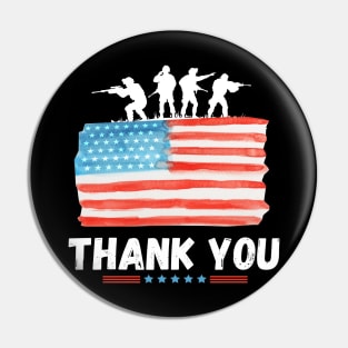 Thank You Memorial Day Veteran military flag design American Pin