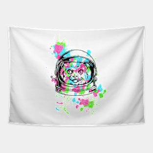 Colorful Space Cat Tapestry