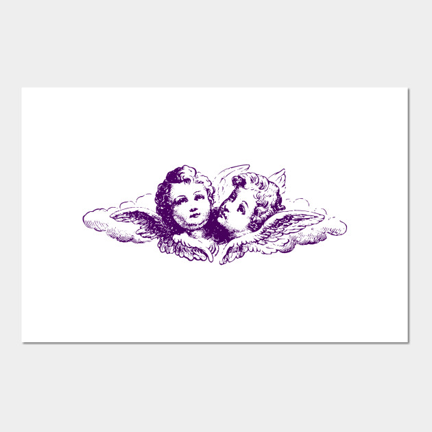 Vintage Cupid Angel Cherubs In Cloud Engraving Cherubs In Cloud