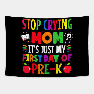 stop crying Mom it's just my first day of pre k first day of school Tapestry