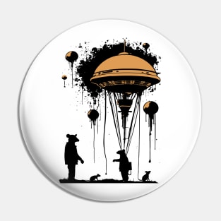 Surreal Hot Air Ballon Landing Pin