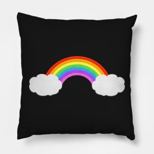 Rainbow With Clouds | Cute Felt Look Pillow