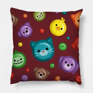 Cute Animal Rainbow Buttons Pillow