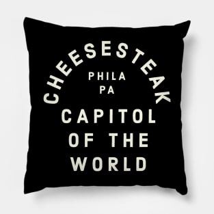 Cheesesteak Capitol of the World Philadelphia Vintage Pillow