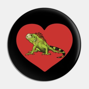 Iguana Heart for Iguana Lovers, Red Pin