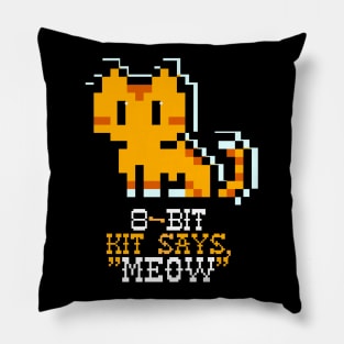 8-Bit Kit Says, "MEOW" Pillow