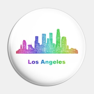 Rainbow Los Angeles skyline Pin