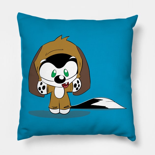 Dot the Cat in a Dog Costume Pillow by popgeeks