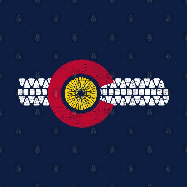 Bike Colorado State Flag Mountain Biking Art by TeeCreations