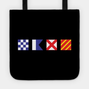 N - A - V - Y Spelled out in Signal Flags Tote