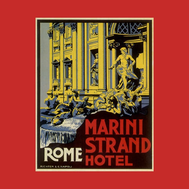 Vintage Travel Poster from Marini Strand Hotel by MasterpieceCafe