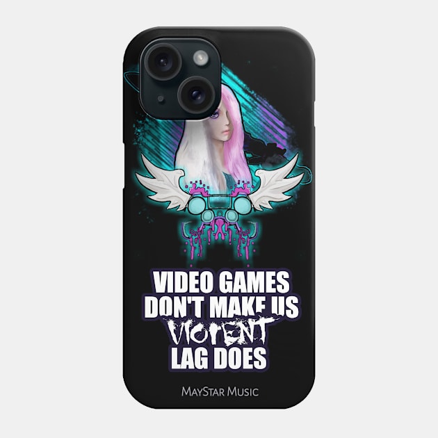 Video Games Don't Make Us Violent Lag Does - Fantasy Girl Gaming Controller Phone Case by MaystarUniverse