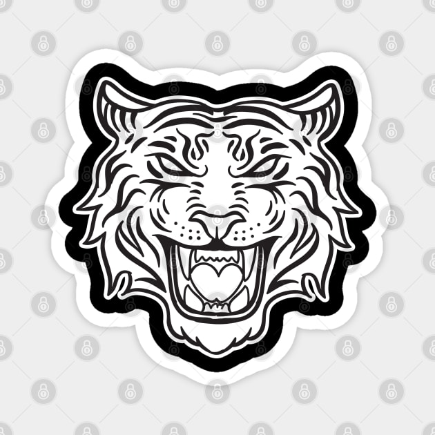 Tribal Tiger graphic Magnet by Juliet & Gin