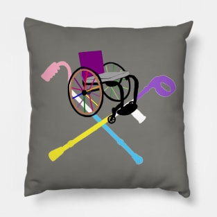 LGBT Queer Wheelchair and Cross Crutches Pillow