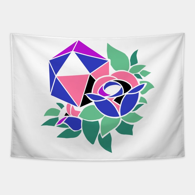 Pretty Poly Rose Genderfluid Pride Tapestry by thedicegoddess