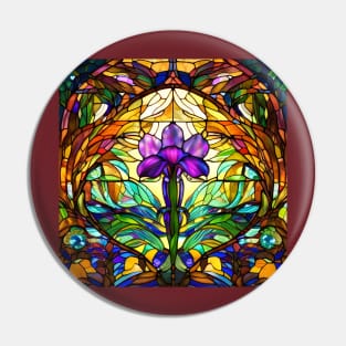 Stained Glass Lily Pin