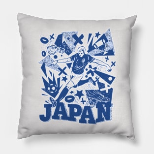 Vintage Japanese Football // Retro Grunge Japan Soccer 2022 Pillow