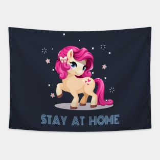 Unicorn Stay At Home Tapestry