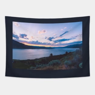 Okanagan Lake Sunset View Tapestry