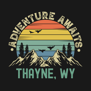 Thayne, Wyoming - Adventure Awaits - Thayne, WY Vintage Sunset T-Shirt