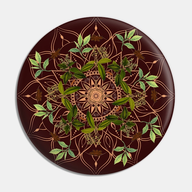 Cinnamon Mandala, herbal talisman Pin by ariverde