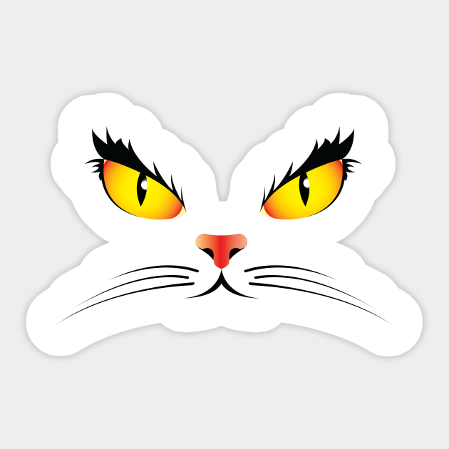 Cute Cat Eyes Cat Sticker Teepublic Check out our cute cat eyes png selection for the very best in unique or custom, handmade pieces from our shops. cute cat eyes