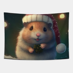 Cute Christmas Hamster Tapestry