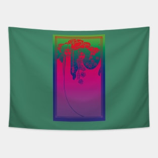 Art Nouveau Ladies (pink on green/blue) Tapestry