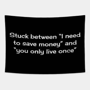 Stuck between “I need to save money” and “you only live once” Tapestry