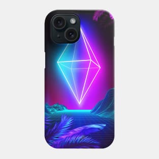 Neon landscape: Synth Crystal Phone Case