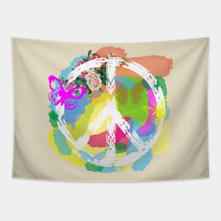 Retro Peace Sign Tapestry