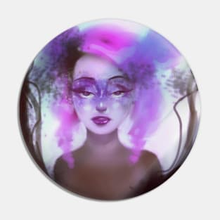 Space Woman Painting Pin