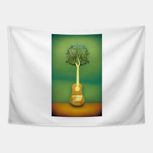 Acoustic Guitar Tree Of Life Guitar Player Nature Guitaris Tapestry