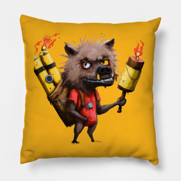 MadHyena Pillow by Lorenzo_Art 