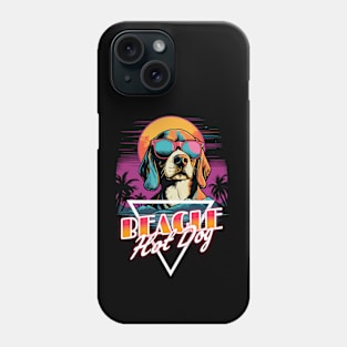 Retro Wave Beagle Hot Dog Shirt Phone Case