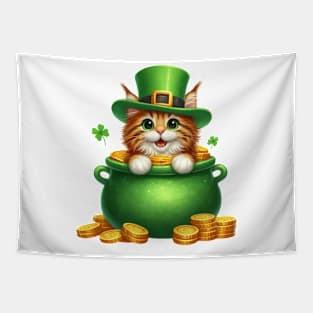 St Patricks Day Maine Coon Cat Tapestry