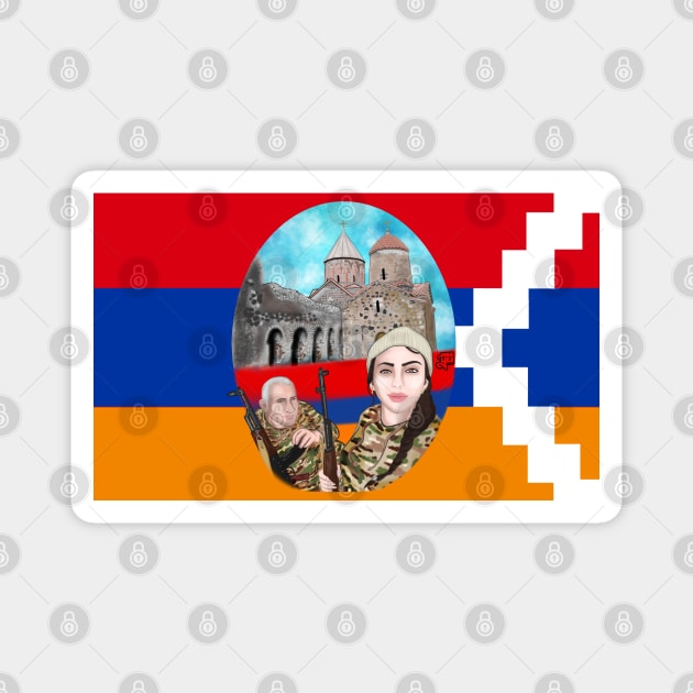 Artsakh (Father & Daughter) MASK Magnet by speciezasvisuals