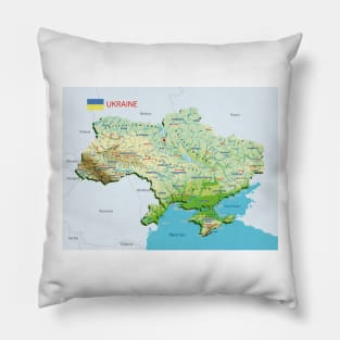 Topographic map of Ukraine Pillow