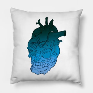 Neo Traditional Heart Skull: Coldhearted Pillow